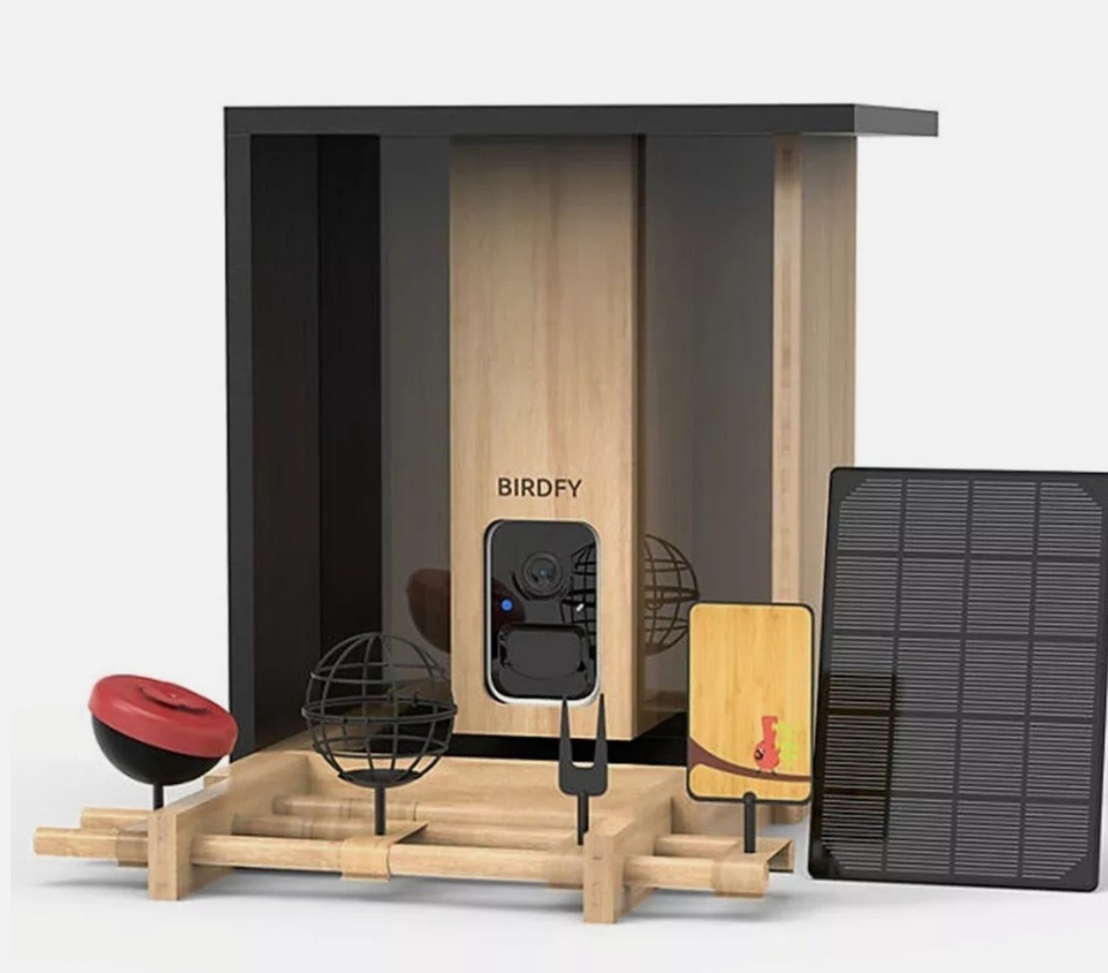 Birdfy Smart Bird Feeder with Camera, High-End Bamboo, Mini in Size, Solar Power