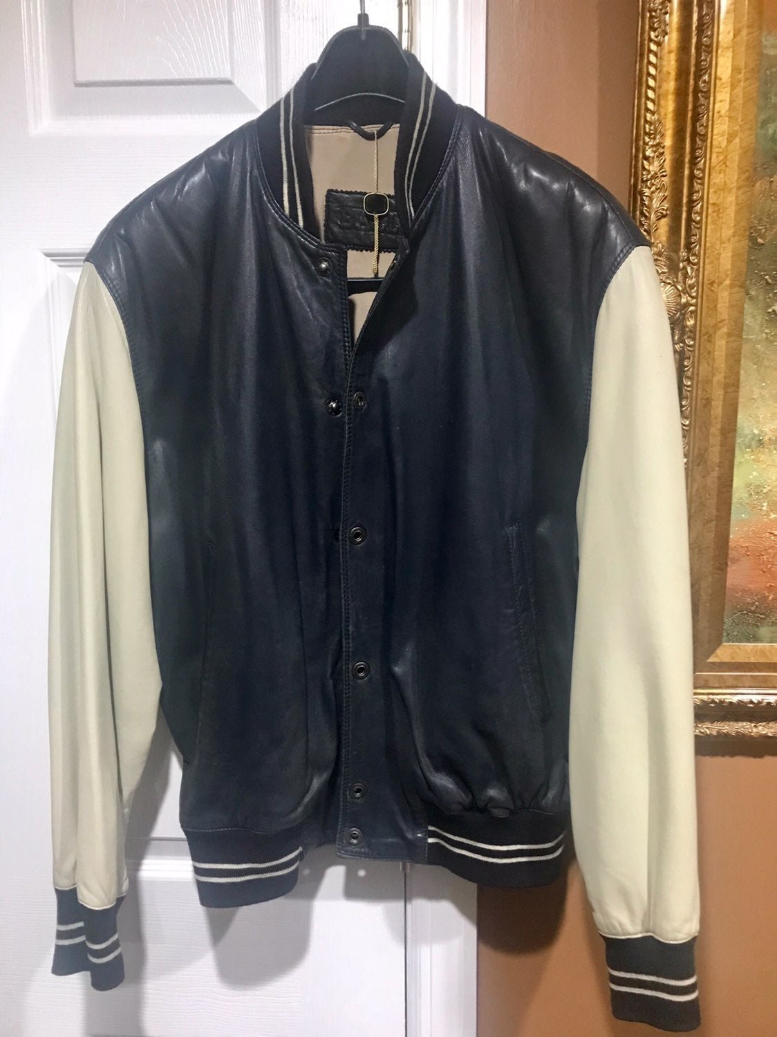 ♥️Authentic BALLY Varsity Leather Jacket