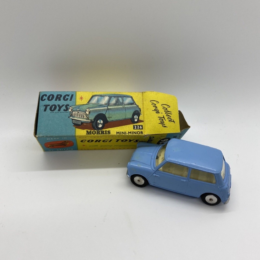 Corgi Toys England 1:43 MORRIS MINI-MINOR Light Blue #226 Original Box 1959