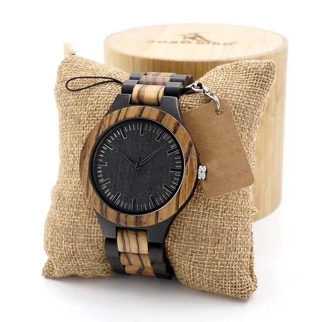 【超特価】 Zebra Wood Men Watch 工芸品