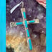 Vintage Navajo Zuni Sleeping Beauty Large Cross Sterling Silver Pendant