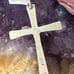 Vintage Navajo Zuni Sleeping Beauty Large Cross Sterling Silver Pendant