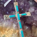 Vintage Navajo Zuni Sleeping Beauty Large Cross Sterling Silver Pendant
