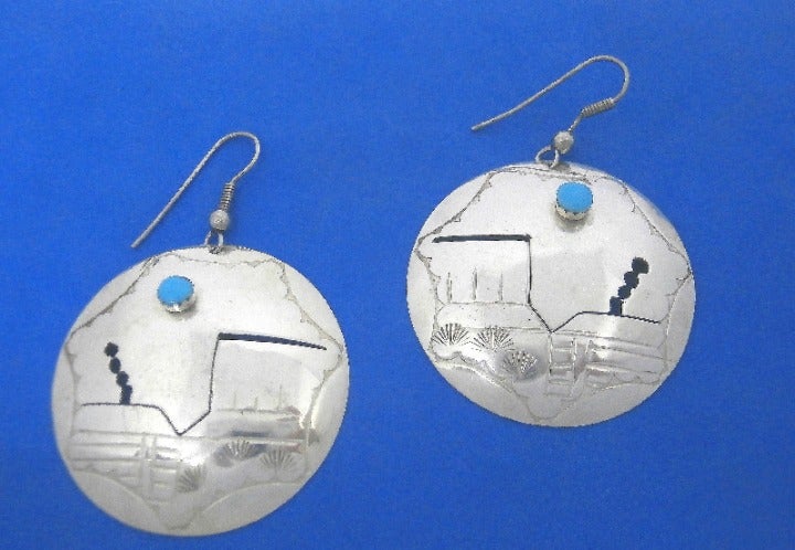 Large Vintage Navajo Sterling Earrings