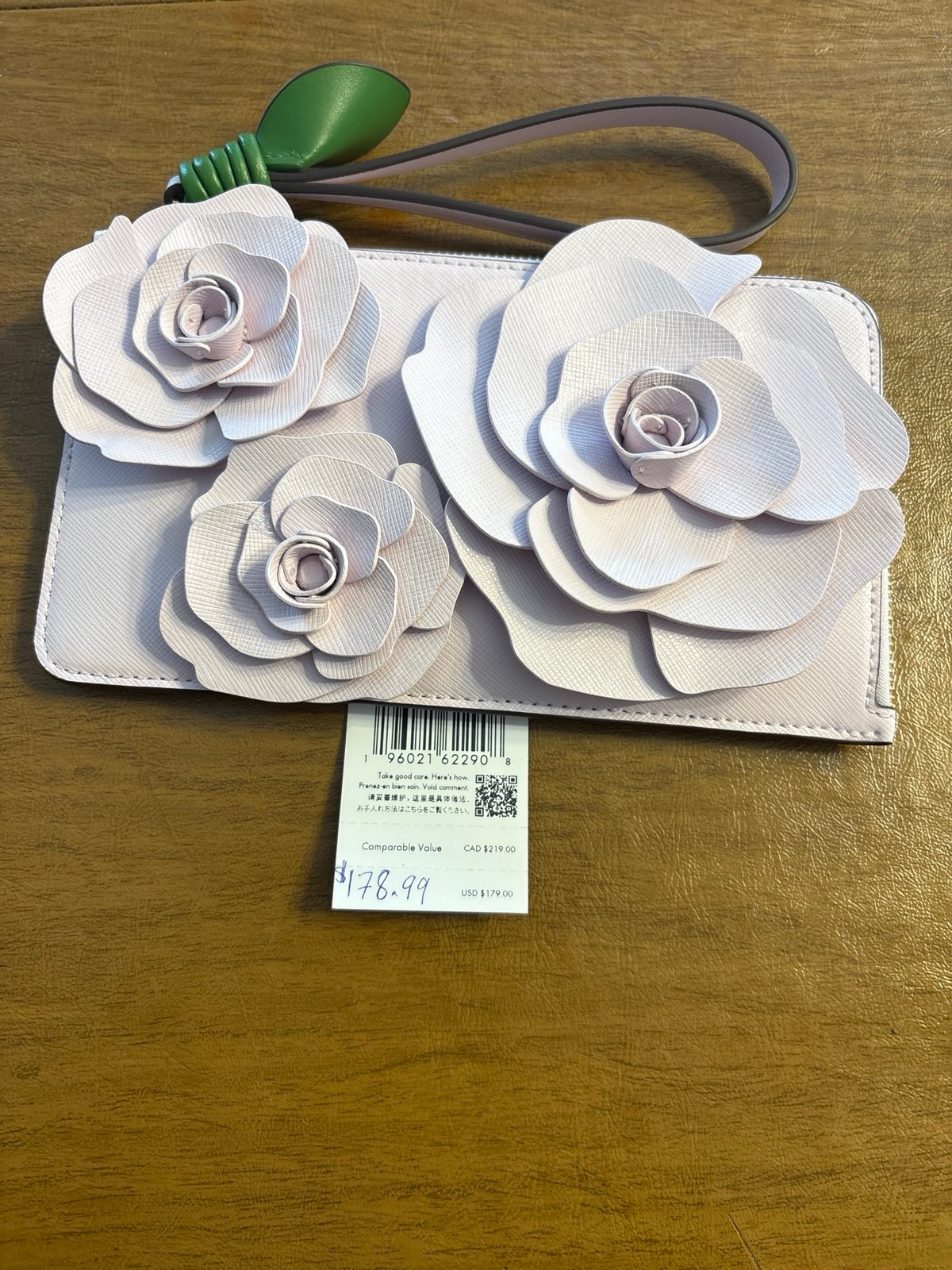 Kate Spade KK972 Flora Flower Medium L-Zip Wristlet NWT