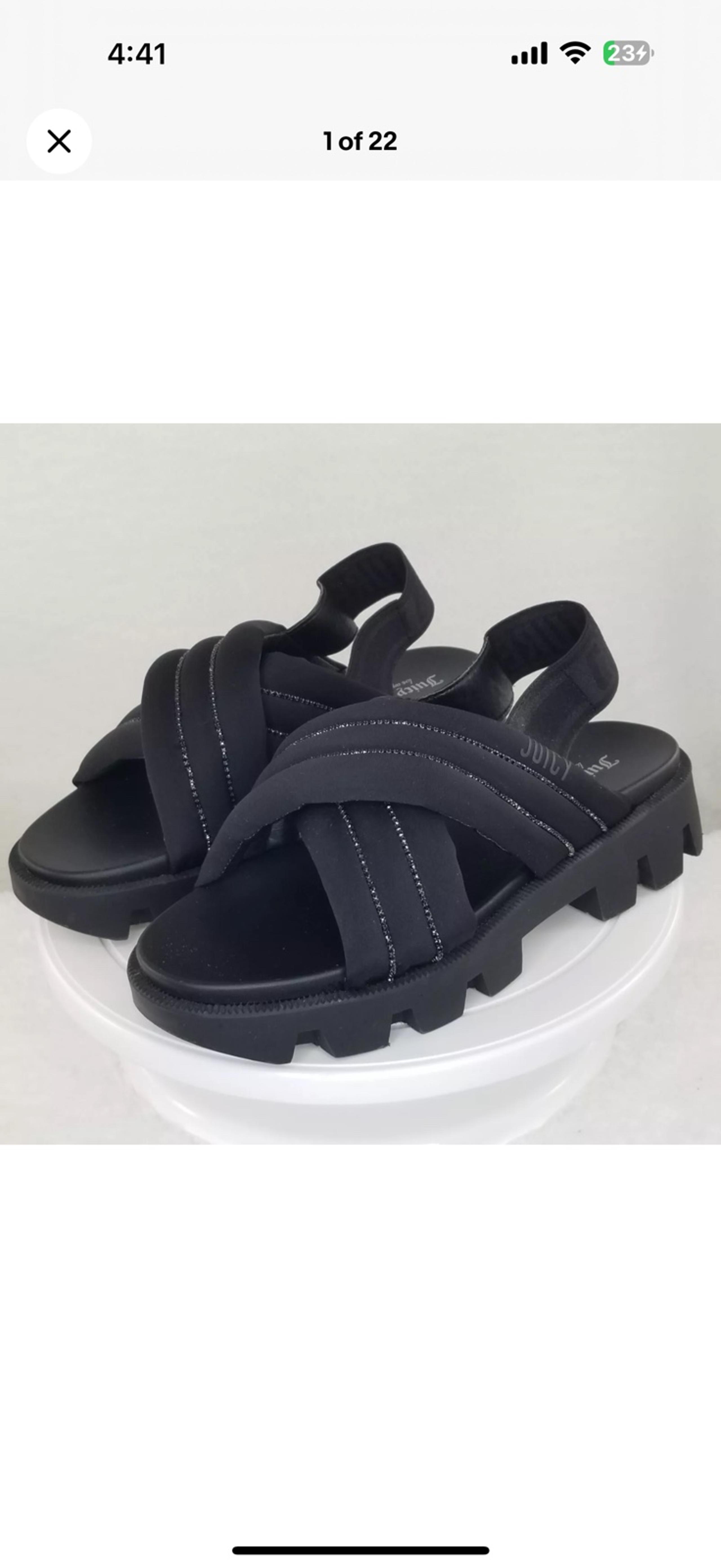 JUICY COUTURE UMME Y2K RHINESTONE CHUNKY STRAPPY SLINGBACK SANDALS WOMENS 8