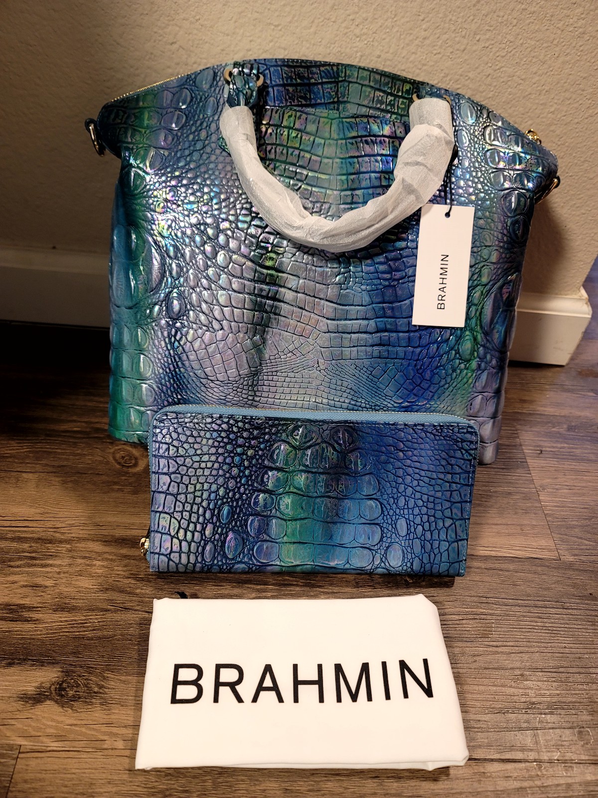 Brahmin Large Duxbury Handbag & Skyler Travel Wallet