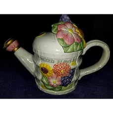 1993 Fitz & Floyd Omnibus OCI Seeds Of Spring Watering Can Flower Teapot cookie