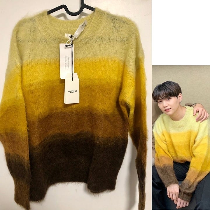 [Rare] Isabel Marant Etoile Drussell Ombré Stripe Mohair Sweater OCHRE BTS SUGA