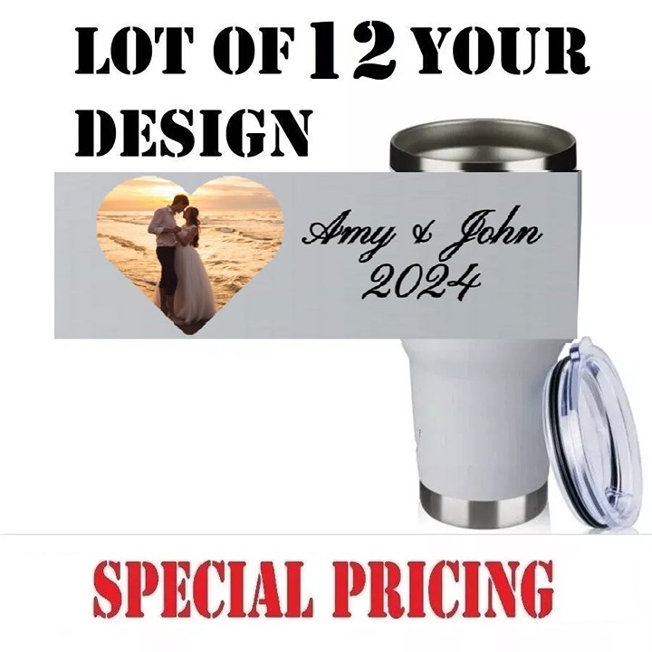 12 Custom Wedding Photo Quality Memory 30oz Insulated Travel Tumblers 17.99ea
