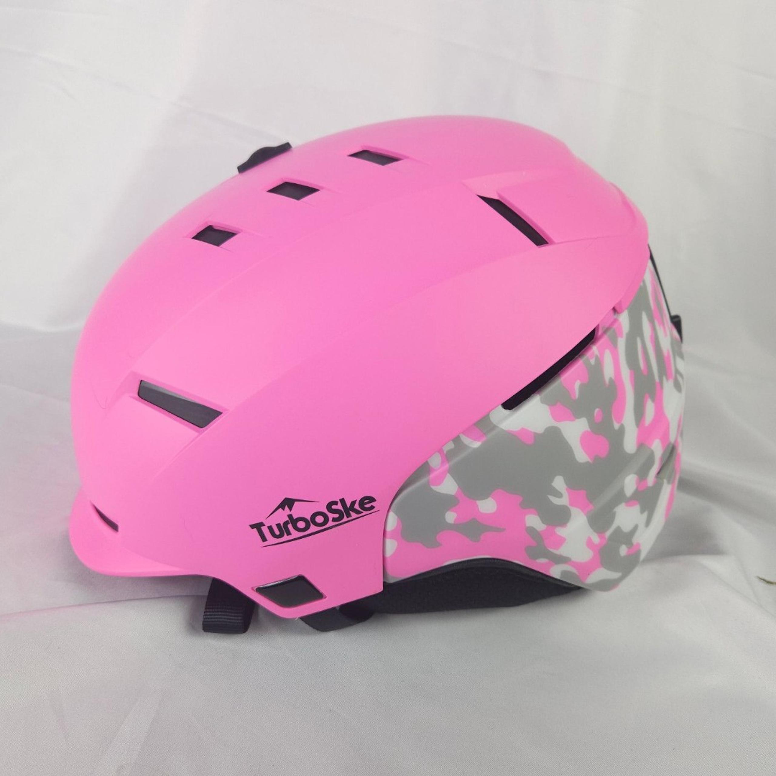 TurboSke Pink Snow Ski Helmet Audio Compatible and Lightweight Large 59-61 CM