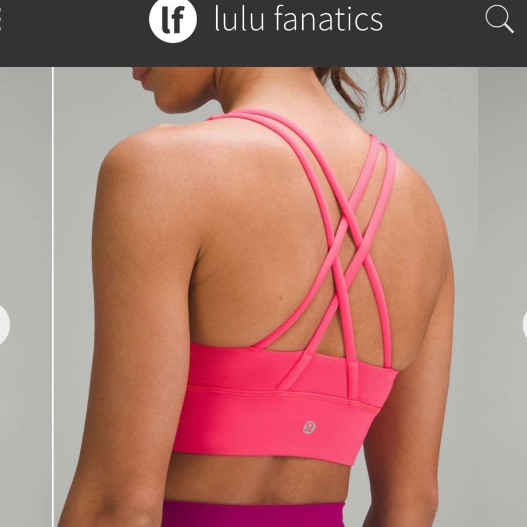 NWT Lululemon Energy High Neck Longline Bra Zip Front Sz 8 B C Lip Gloss