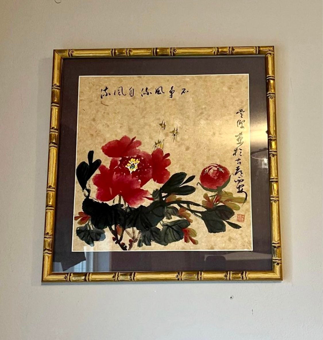 Red flower (Original Painting Signed By Artist)