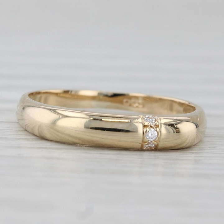 Cubic Zirconia Solitaire Ring 14k Yellow Gold Size 5.25 Stackable Band