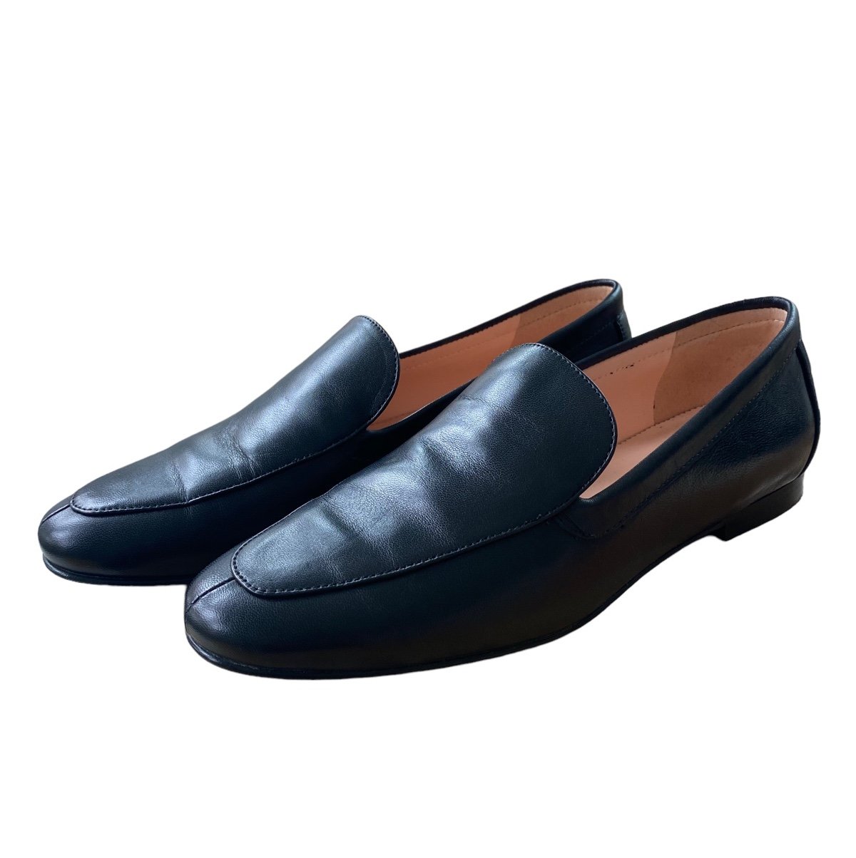 J. CREW Women's Cecile Smoking Slippers In Black Leather. Size: 6 1/2