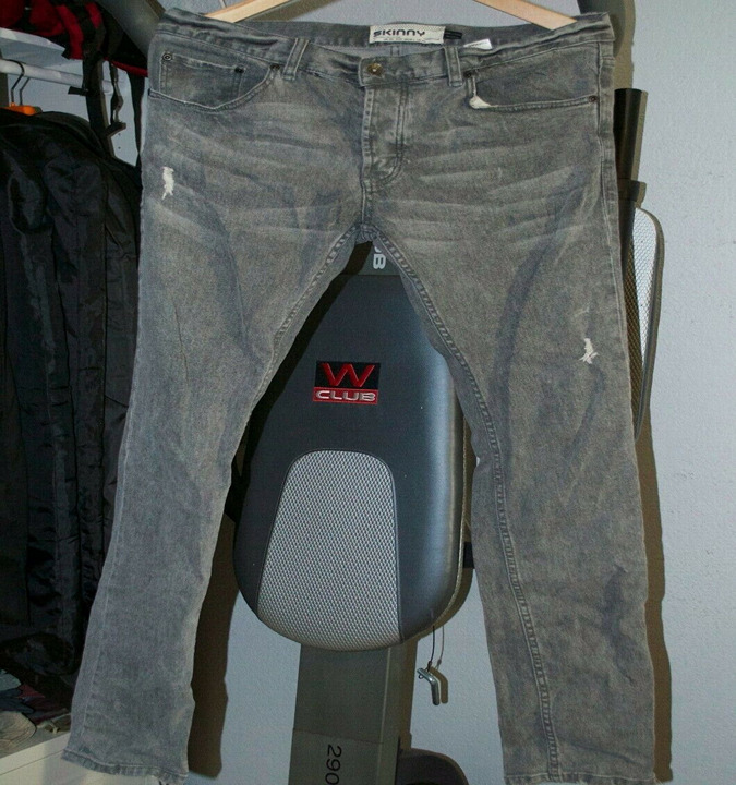 Mens Topman Skinny Moto Denim Jean 34L