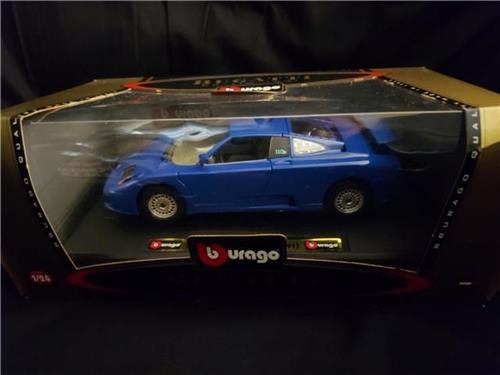 BBURAGO BIJOUX COLLECTION 1991 BUGATTI EB 110 BLUE SUPERCAR 1:24 DIECAST METAL