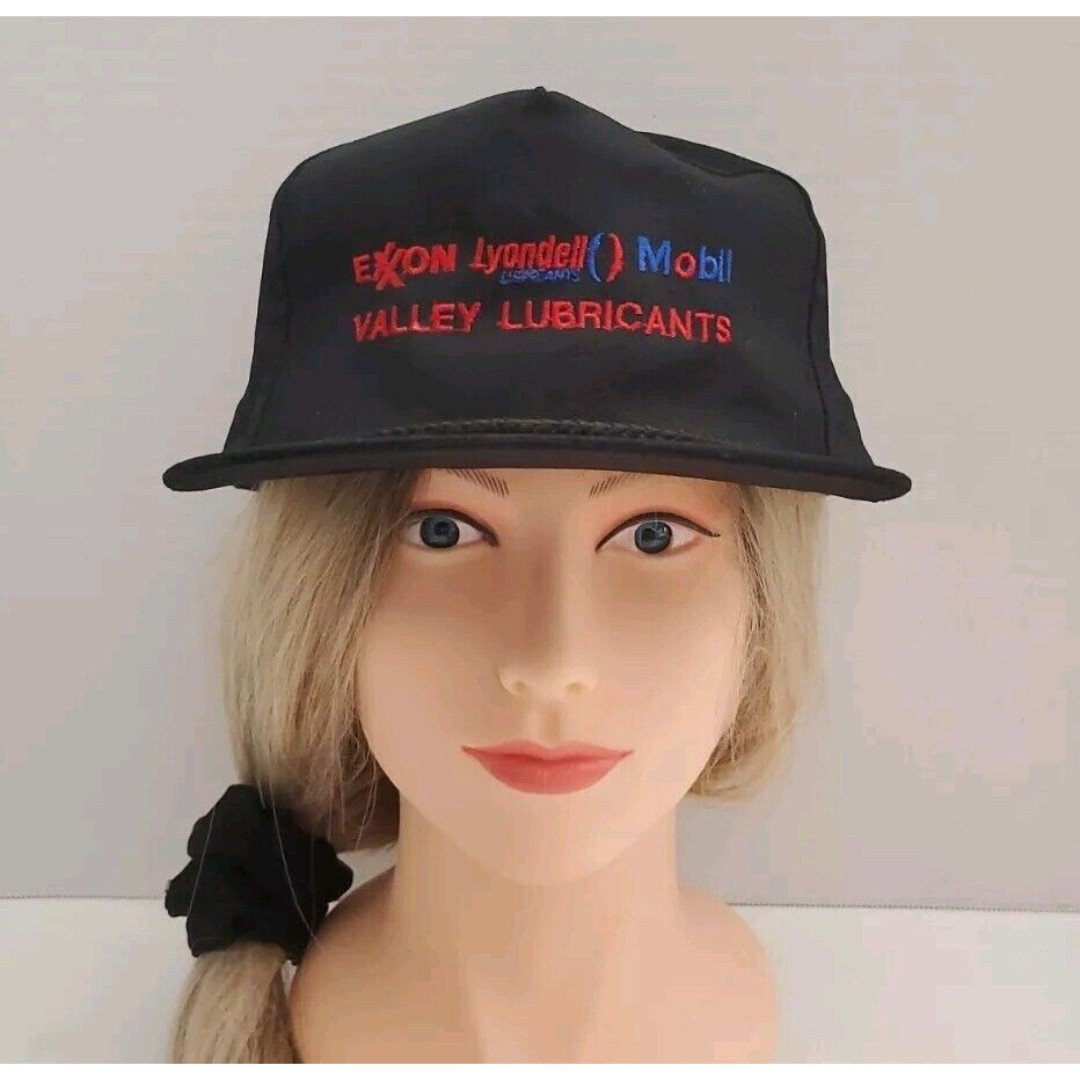 RARE Exxon Mobil Lyondell Valley Lubricants Baseball Cap Hat Strapback Yupoong
