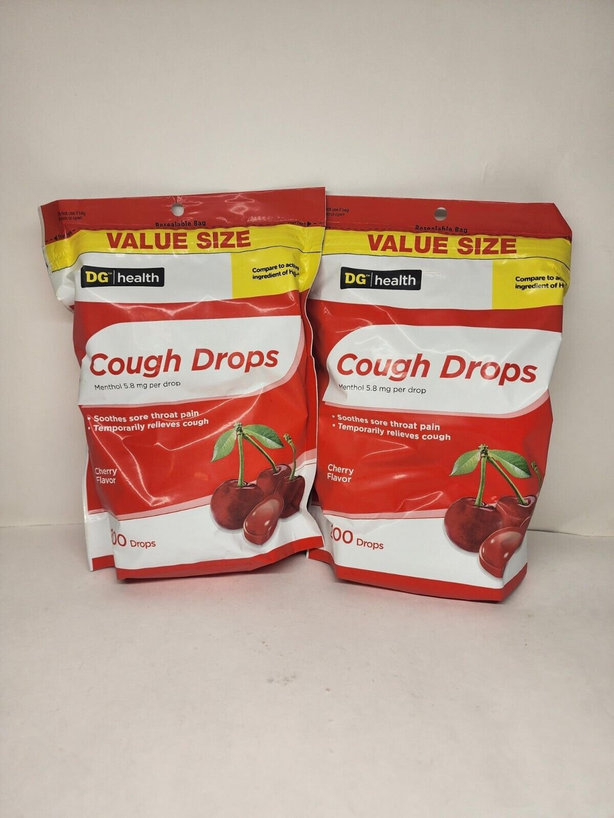 DG health Cough Drops Menthol Cherry Flavor EXP 07/2025 2 Pack 400 Drops