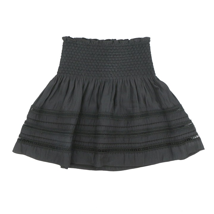 NWT Ramy Brook Ollie Smocked Black Mini Skirt XS