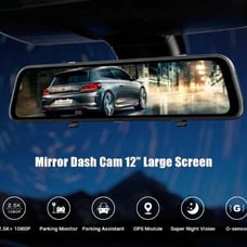 Toguard CE70 12 2.5K Mirror Dual Lens Dash Camera TouchScreen Backup Camera NIB