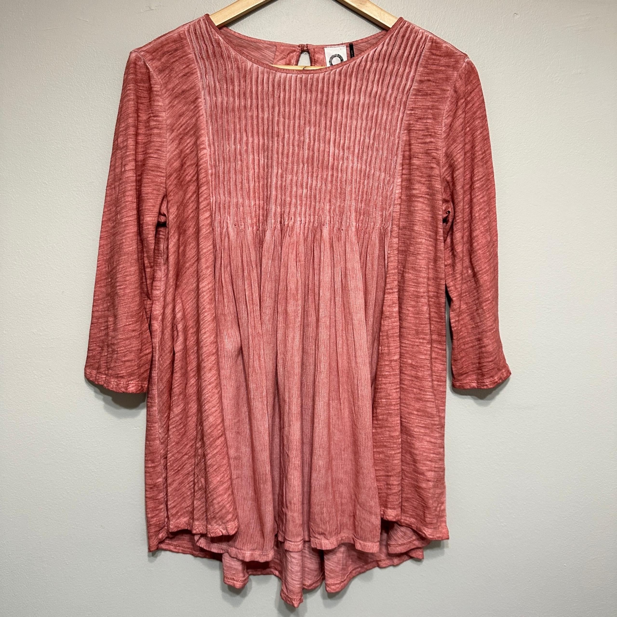 Anthropologie Akemi + Kin Pintuck Tunic Top Women SP High Lo Blouse Boho Relaxed