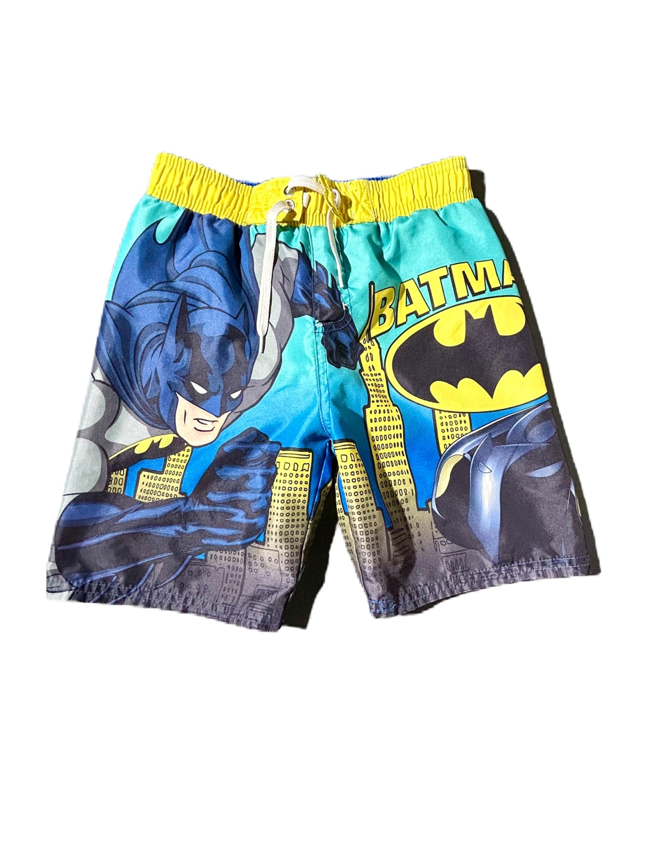 BOYS SIZE 7 BATMAN SWIMMING SHORTS SWIMSUIT