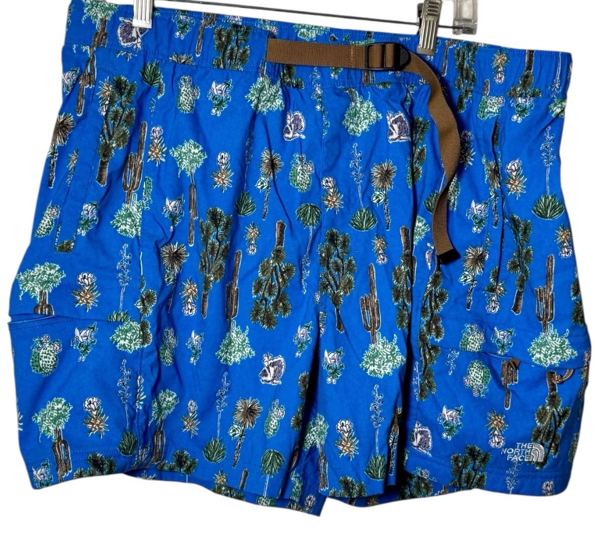 The North Face Class V Belted Shorts Blue Cactus Unlined Flashdry Men’s Size XL