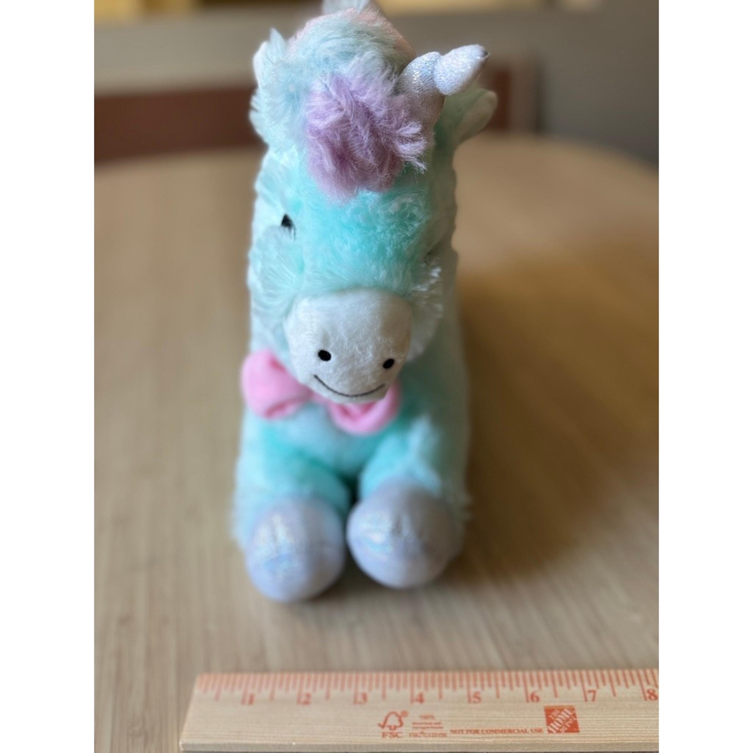 FAO Schwarz Light Up Unicorn Plush Stuffed Animal Toy Pink Heart 12" Works