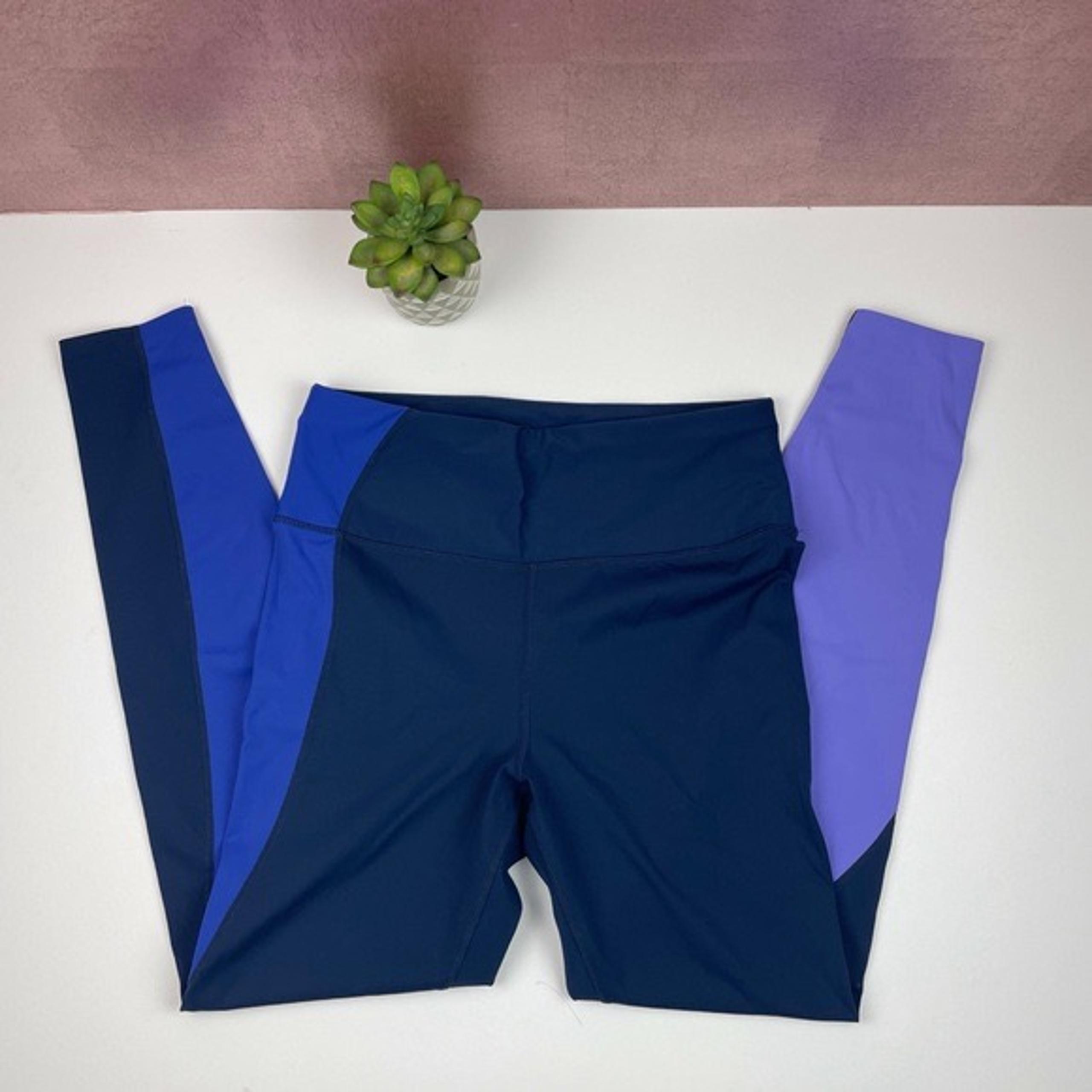 Avia Blue Navy Blue Stretch Leggings Workout Athletic Women Medium 8-10