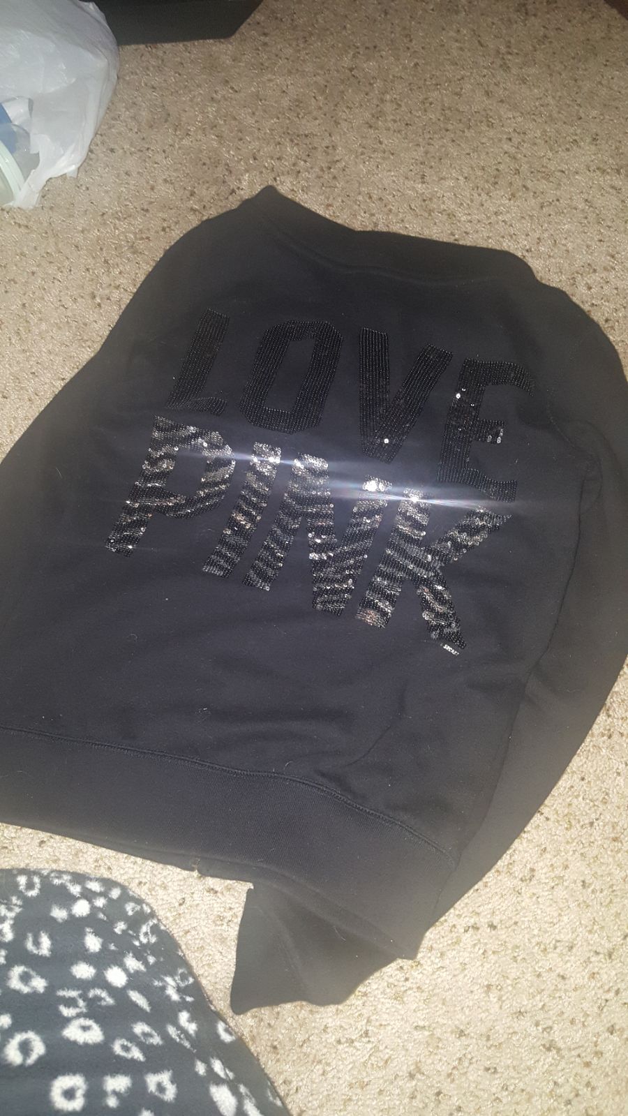 Pink zebra bling hoodie