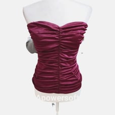 Express Magenta Strapless Zippered Corset Top