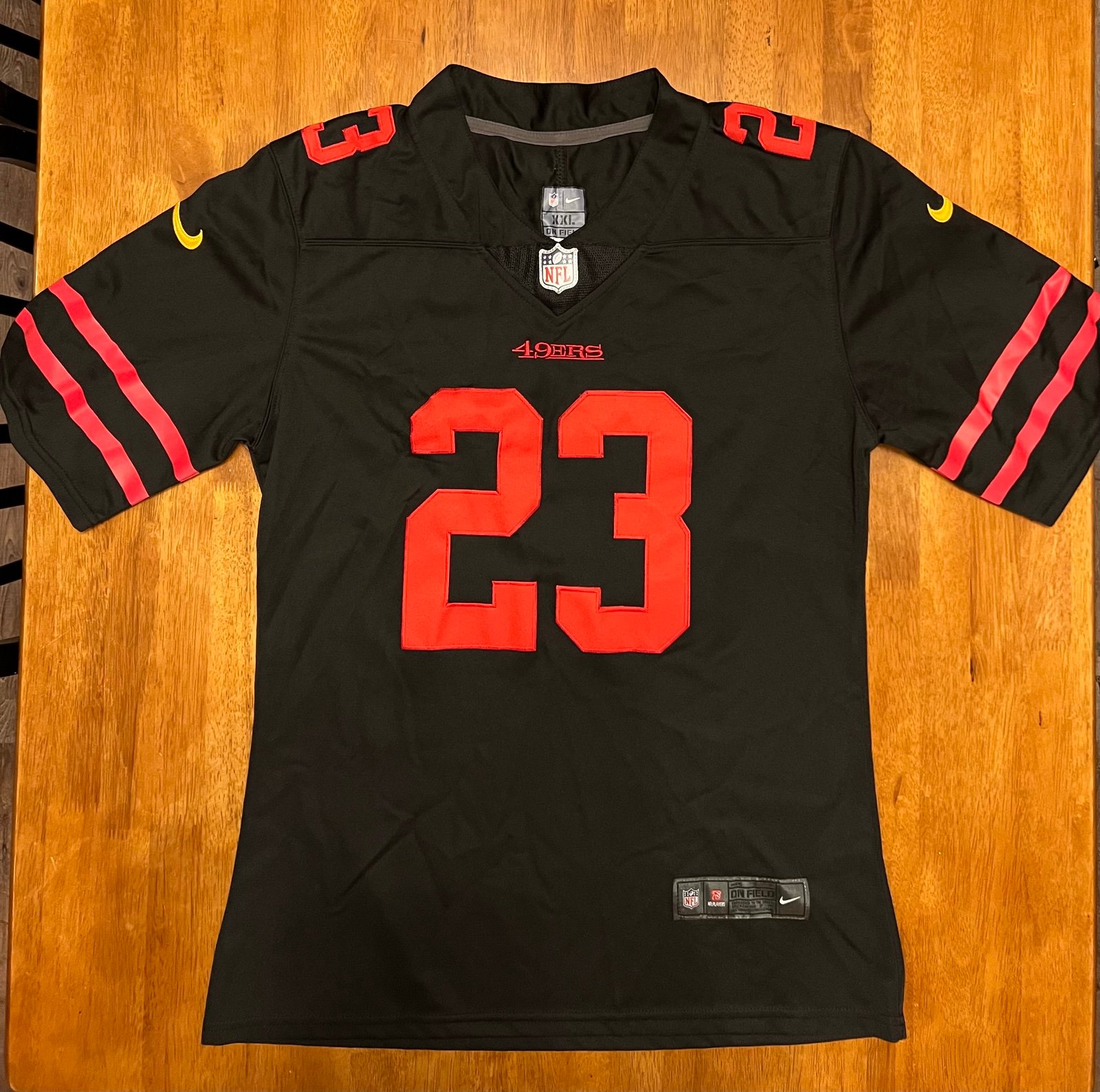 NWOT Nike 49ers Christian McCaffrey jersey Womens size XXL. Runs small.