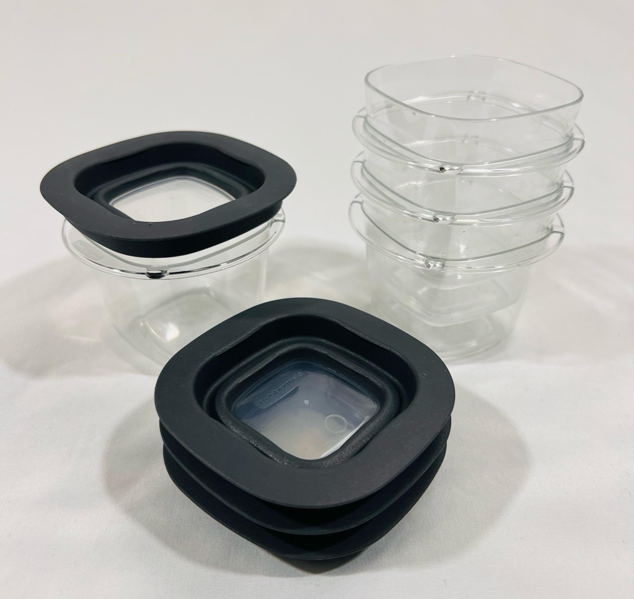 NEW Set of 4 Rubbermaid Premier Clear Storage Containers, Gray Lids