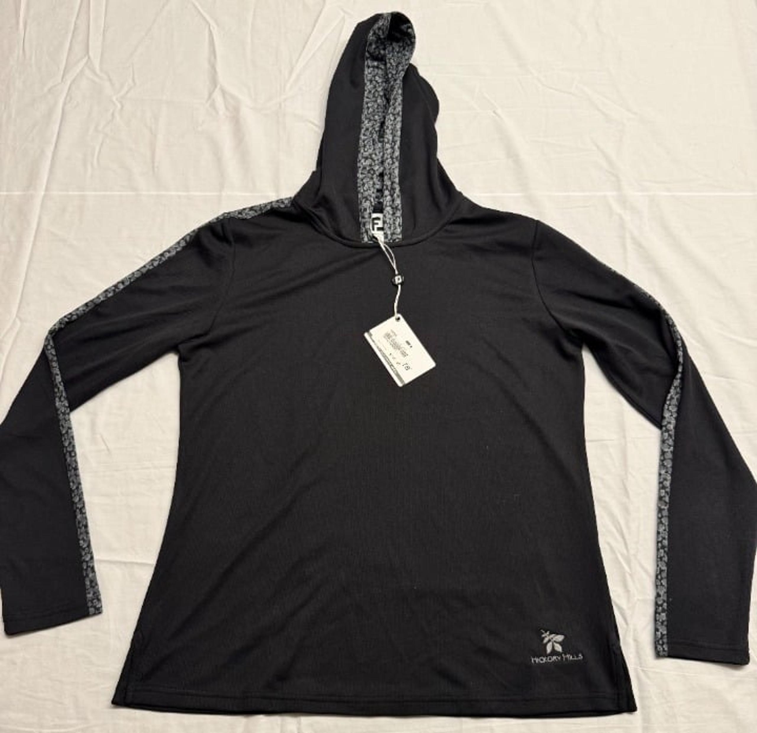 New W Tags FootJoy Black Womens Hoodie Large *Embroidered Hickory Hills