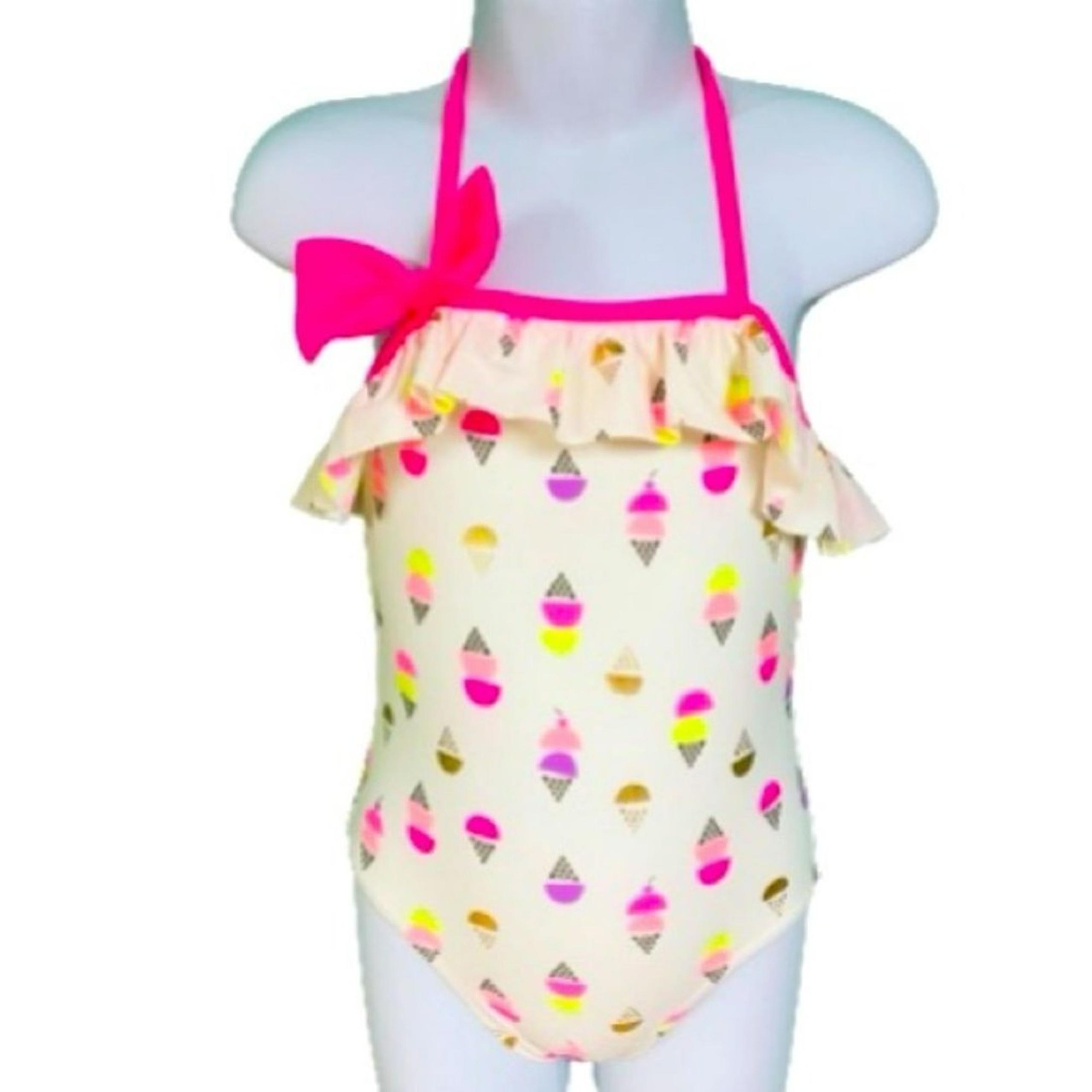 Old Navy Ice Cream Print Halter Neck One Piece Swimsuit Toddler Girls Size 2T