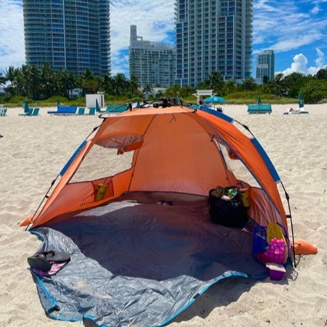 X-Large 4 Person Beach Tent Sun Shelter - Portable Sun Shade Instant Tent