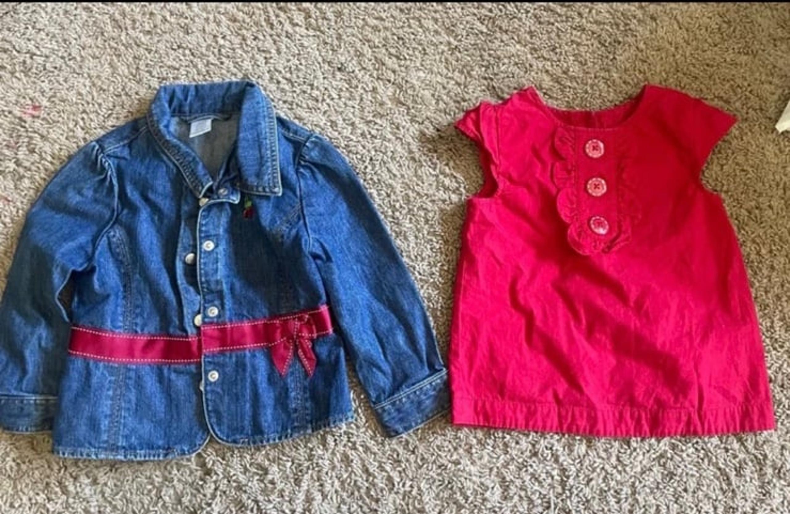 Gymboree girls size 4 4t jean jacket and red top