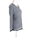 Kinross Cotton White & Navy Lattice Knit Cotton Sweater Size XS retail 265