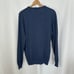 Neiman Marcus 100% Merino Wool Sweater V-Neck Soft Knit Pullover Blue Mens XL