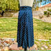 Vintage ESPRIT sz 5/6 Retro Navy Flower Print Button Down Maxi Long Skirt EUC