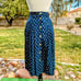 Vintage ESPRIT sz 5/6 Retro Navy Flower Print Button Down Maxi Long Skirt EUC
