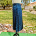 Vintage ESPRIT sz 5/6 Retro Navy Flower Print Button Down Maxi Long Skirt EUC