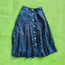 Vintage ESPRIT sz 5/6 Retro Navy Flower Print Button Down Maxi Long Skirt EUC