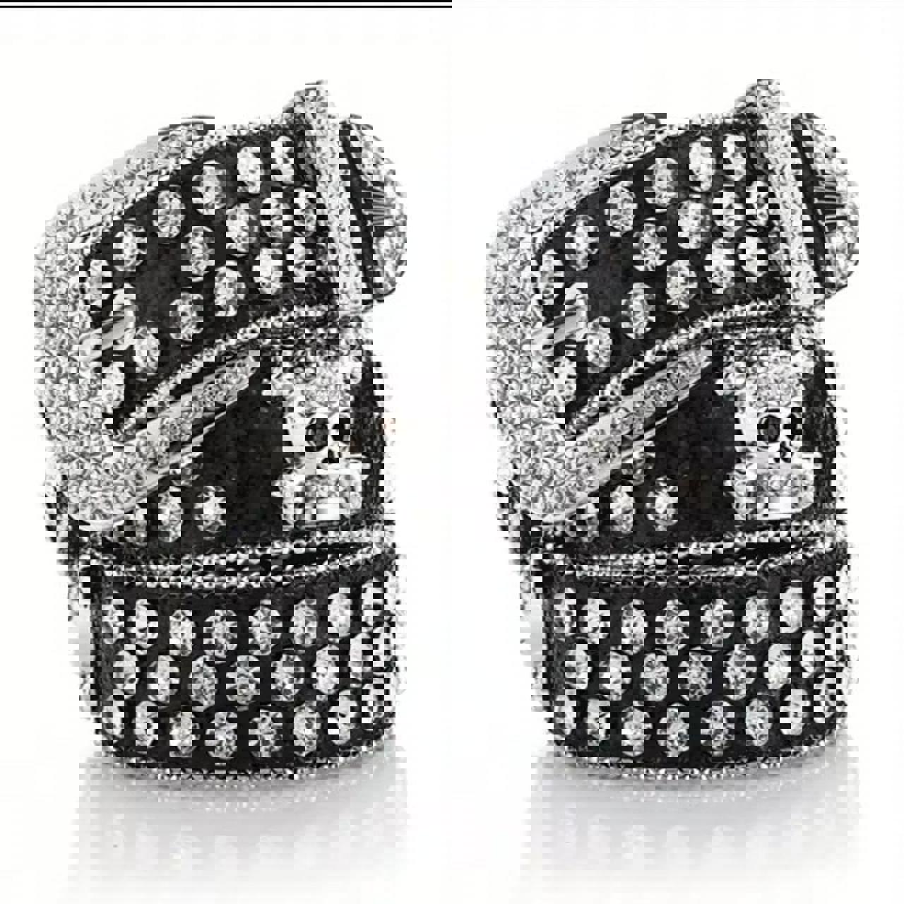 Men's Black and Silver Belt