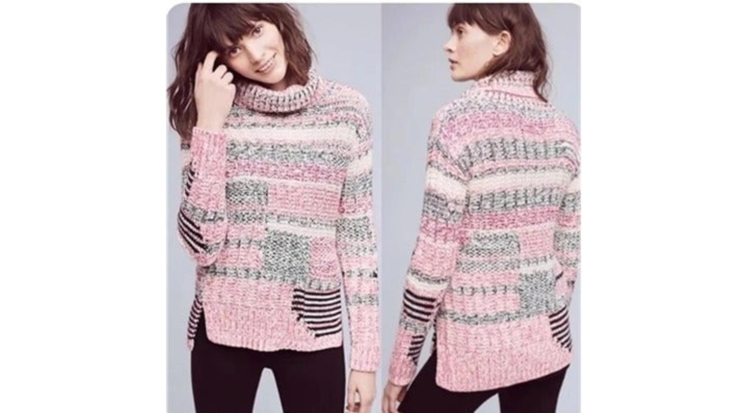 Anthropologie Sparrow Wool Blend Marled Cowl Neck Sweater Size Small