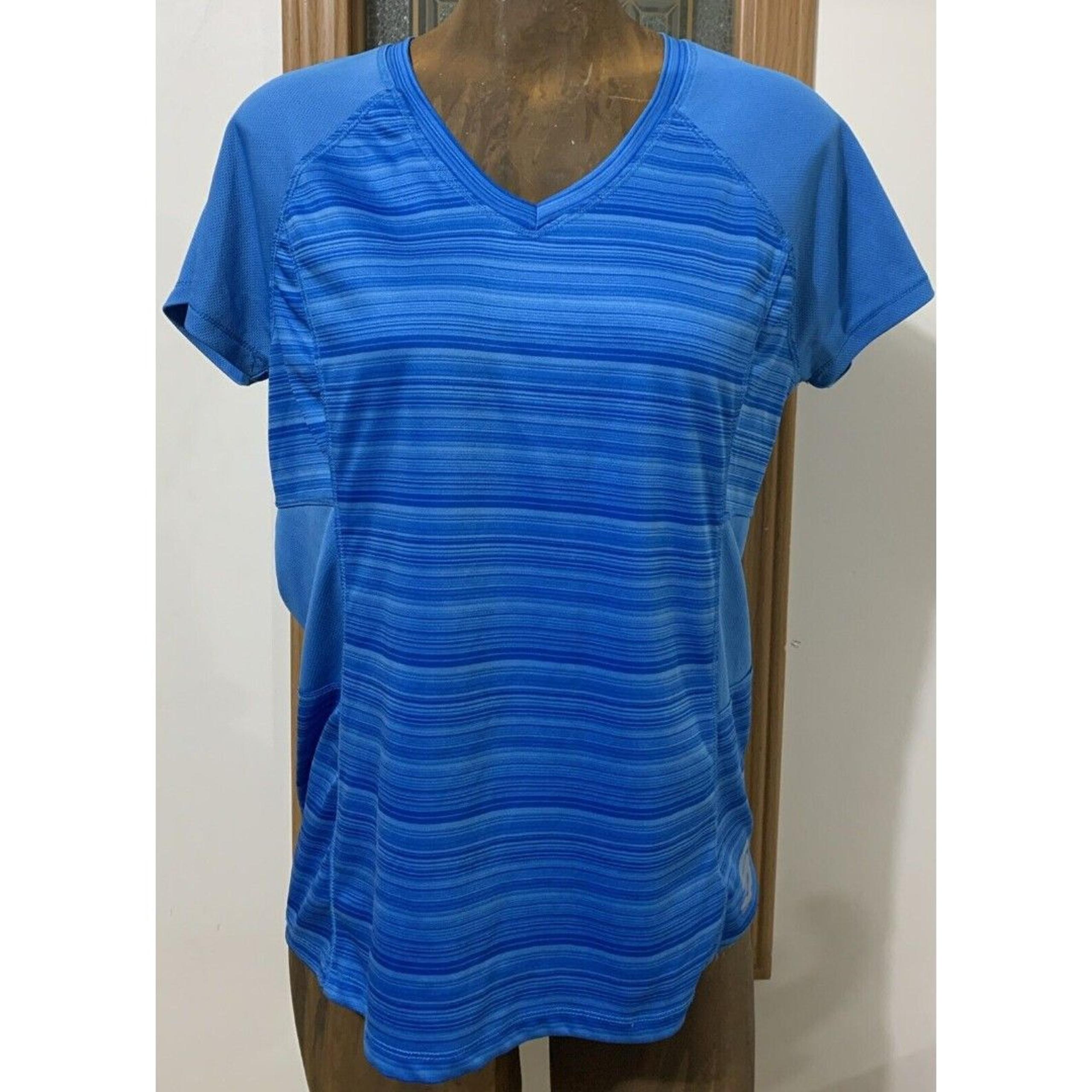 Skechers Sport Shirt Women's XL Blue Stretchy Athletic Slim Fit T-Shirt