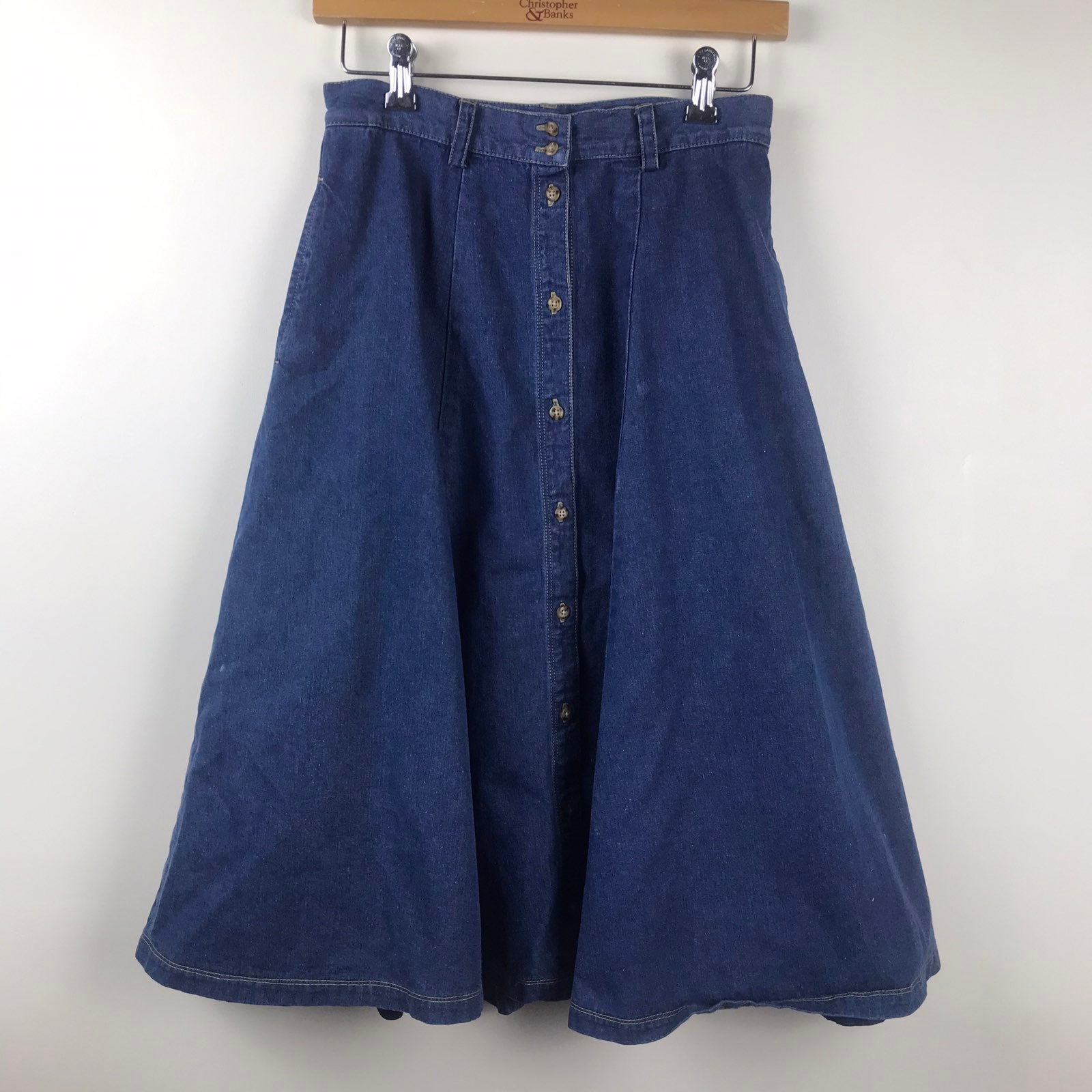 Vintage 90s Eddie bauer denim Skirt with pockets
