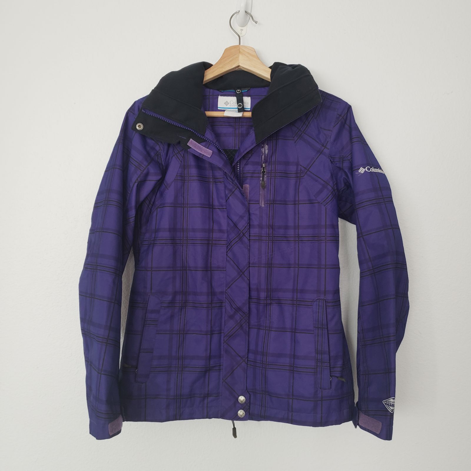 Columbia Jacket Interchange Whirlibird Womens XS PURPLE Plaid Check