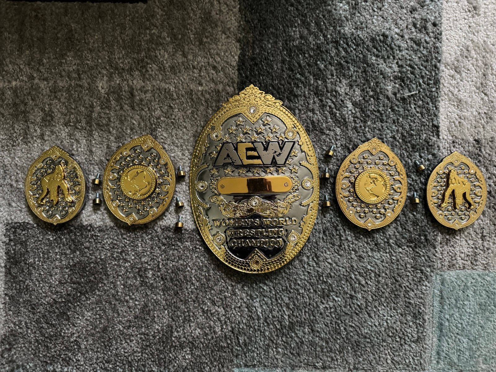 AEW original women championship belt plates